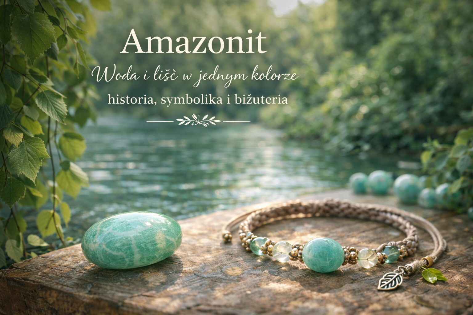 Amazonit niebiesko-zielony kamień.