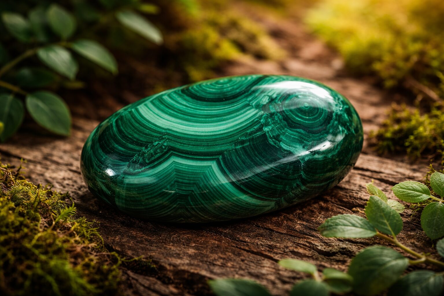 Malachit i zieleń ziemi w wiosennym świetle